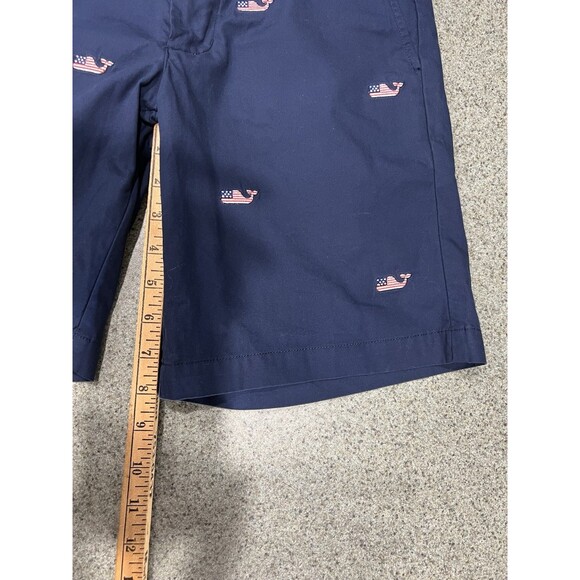 Vineyard Vines Men's Shorts 28 Navy Blue USA Flag Whale Logo Style Cotton - Picture 7 of 13